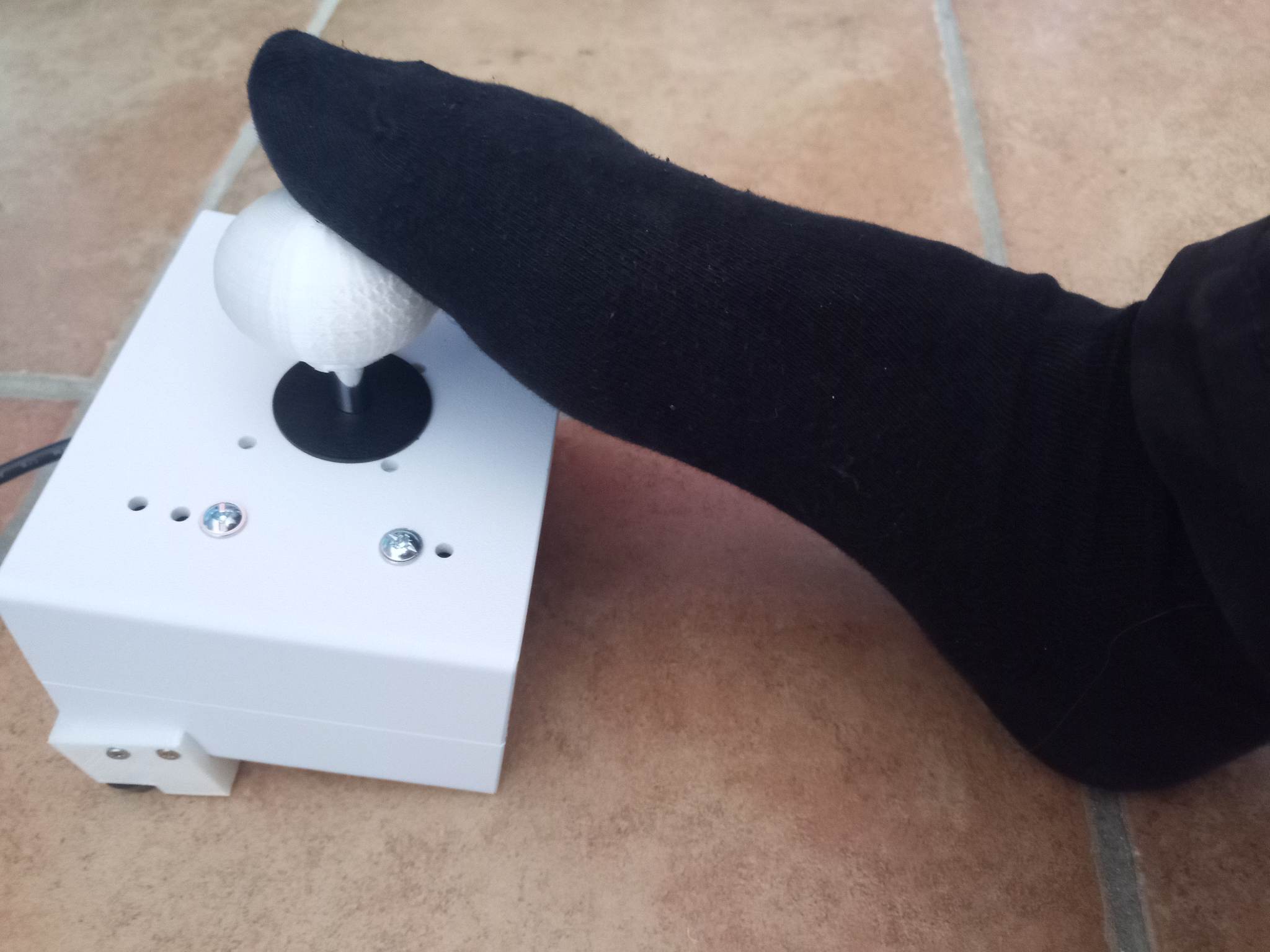avec le pied