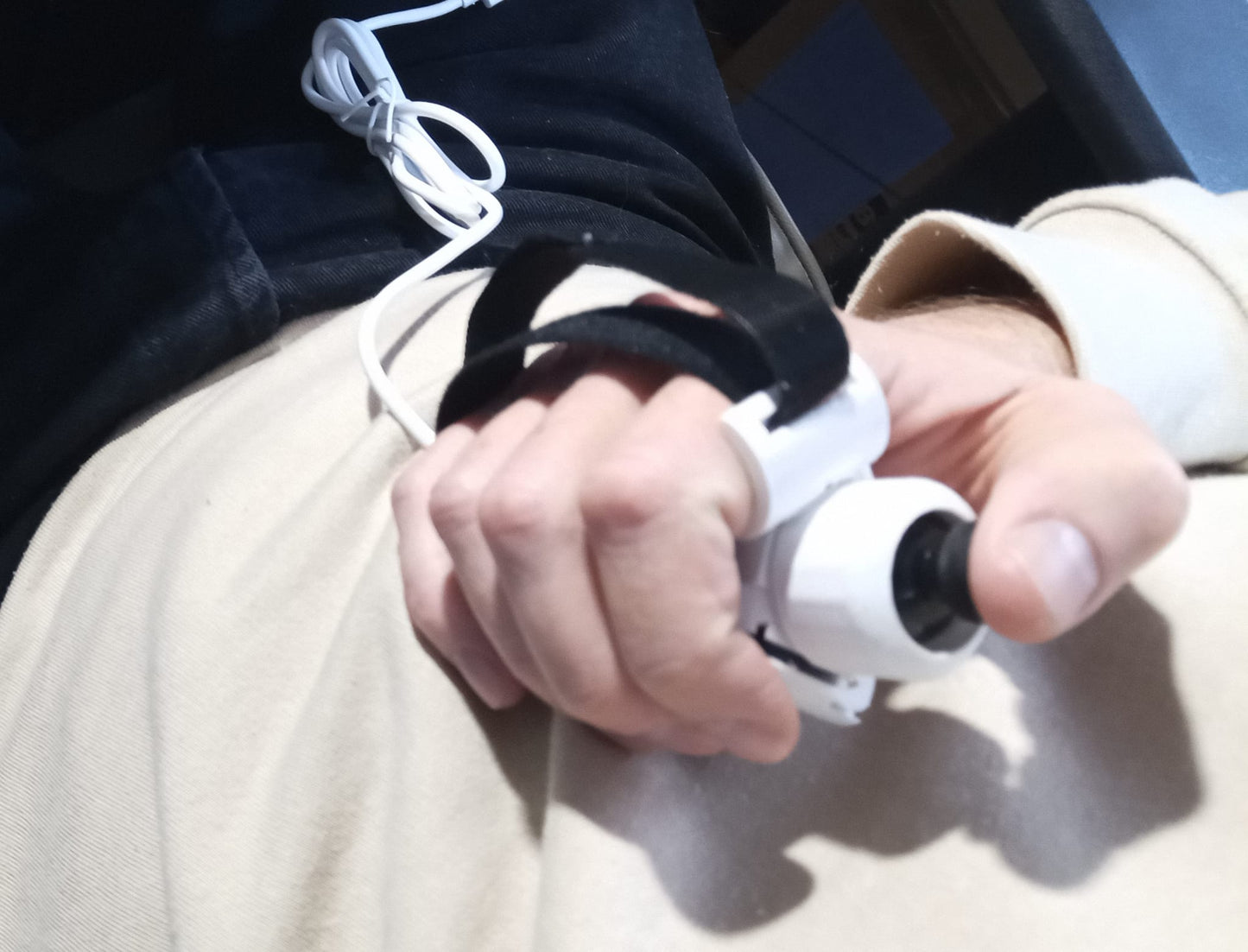 Mini USB mouse in hand